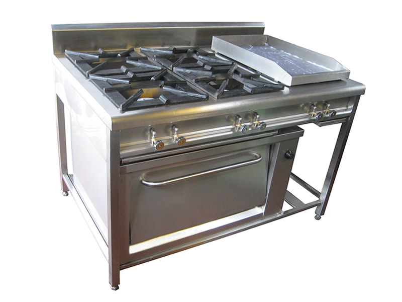 Cocina de 04 Quemadores <br> Plancha y Horno